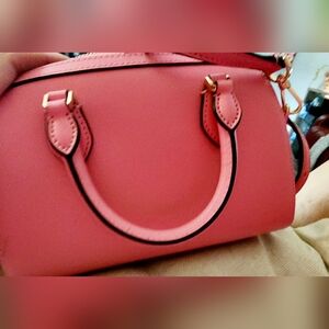 Kate Spade pink bag with Claudette key fob.